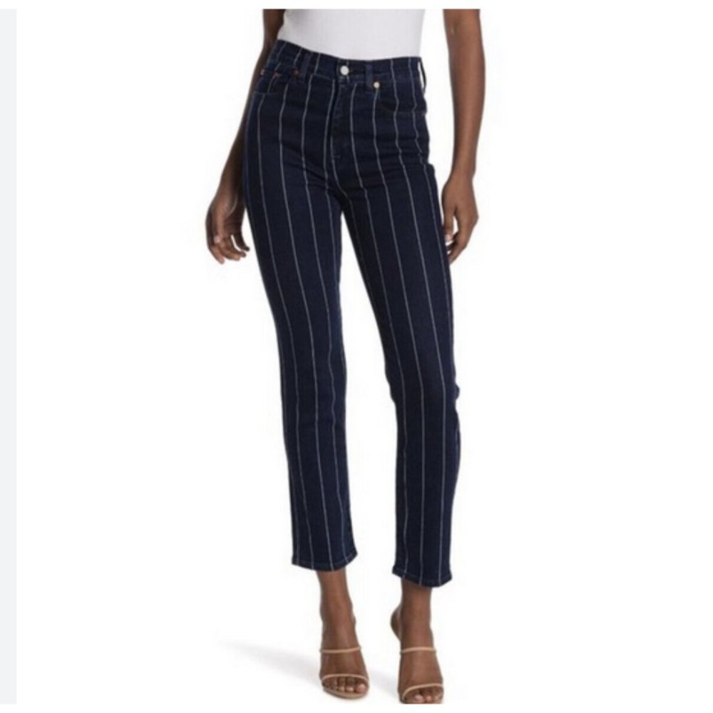 ÉTICA Finn Stripe Dark Wash Straight Leg Jeans